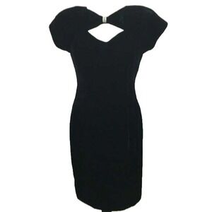 Women's Jessica Howard by Mitchell Rodbell Vintage Black Velvet Cocktail Dress